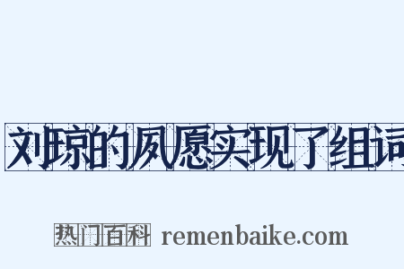 刘琼的夙愿实现了组词是什么意思的图片
